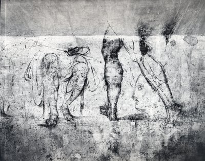 Wall drawing of legs, c.1530 by Michelangelo Buonarroti
